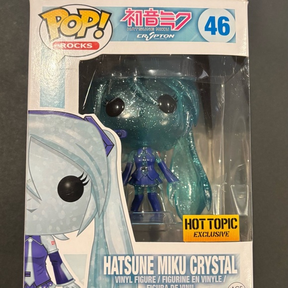 Funko Hot Topic Exclusive Pop! Hatsune Miku Crystal Blue Vinyl Figure - Picture 1 of 6